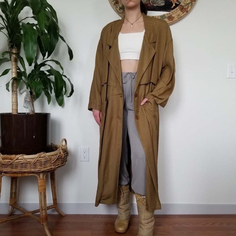 Vintage 90s Silk Oversized Trenchcoat